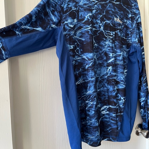 Habit Athletic Blue Oceanic Long Sleeve Shirt Hoodie - Picture 2 of 7